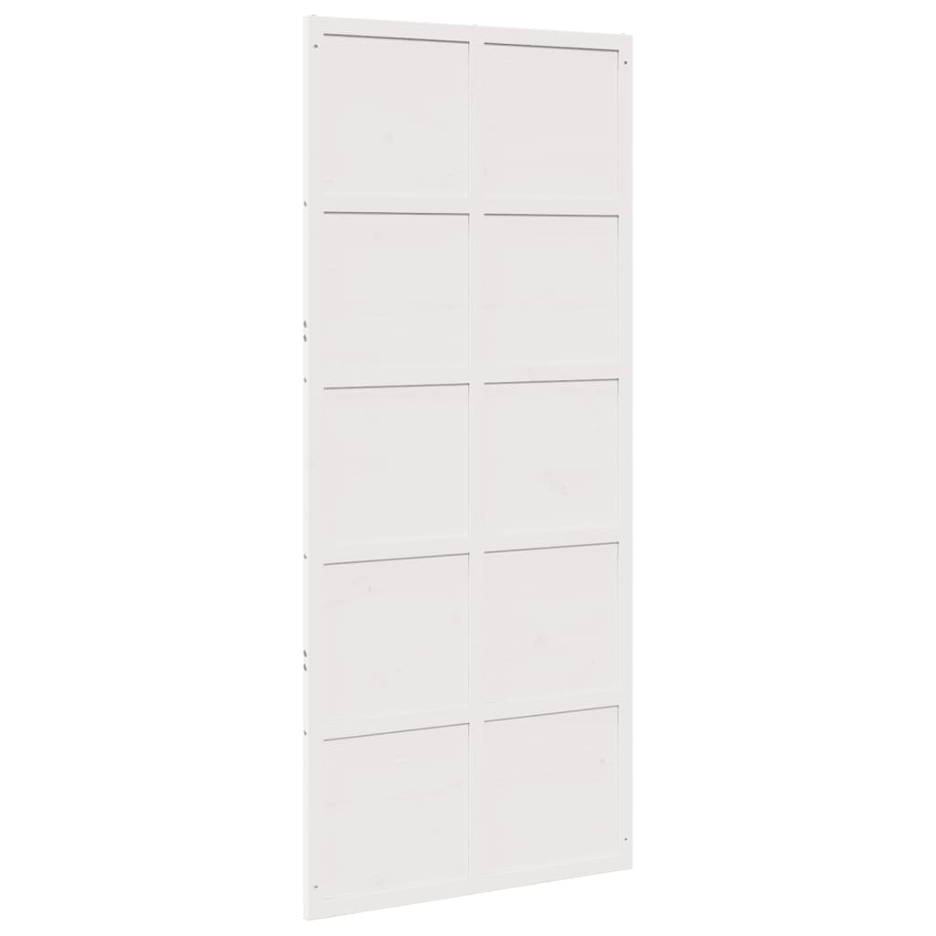 vidaXL Porte de grange blanc 90x208 cm bois massif de pin