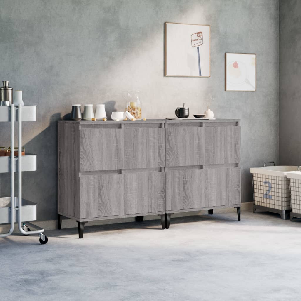 vidaXL Buffets 2 pcs sonoma gris 60x35x70 cm bois d'ingénierie