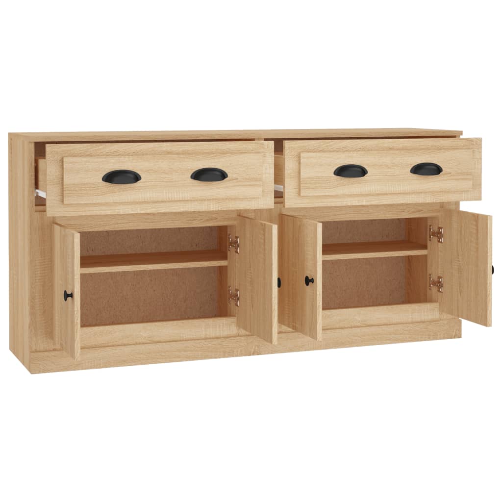 vidaXL Buffets 2 pcs chêne sonoma bois d'ingénierie