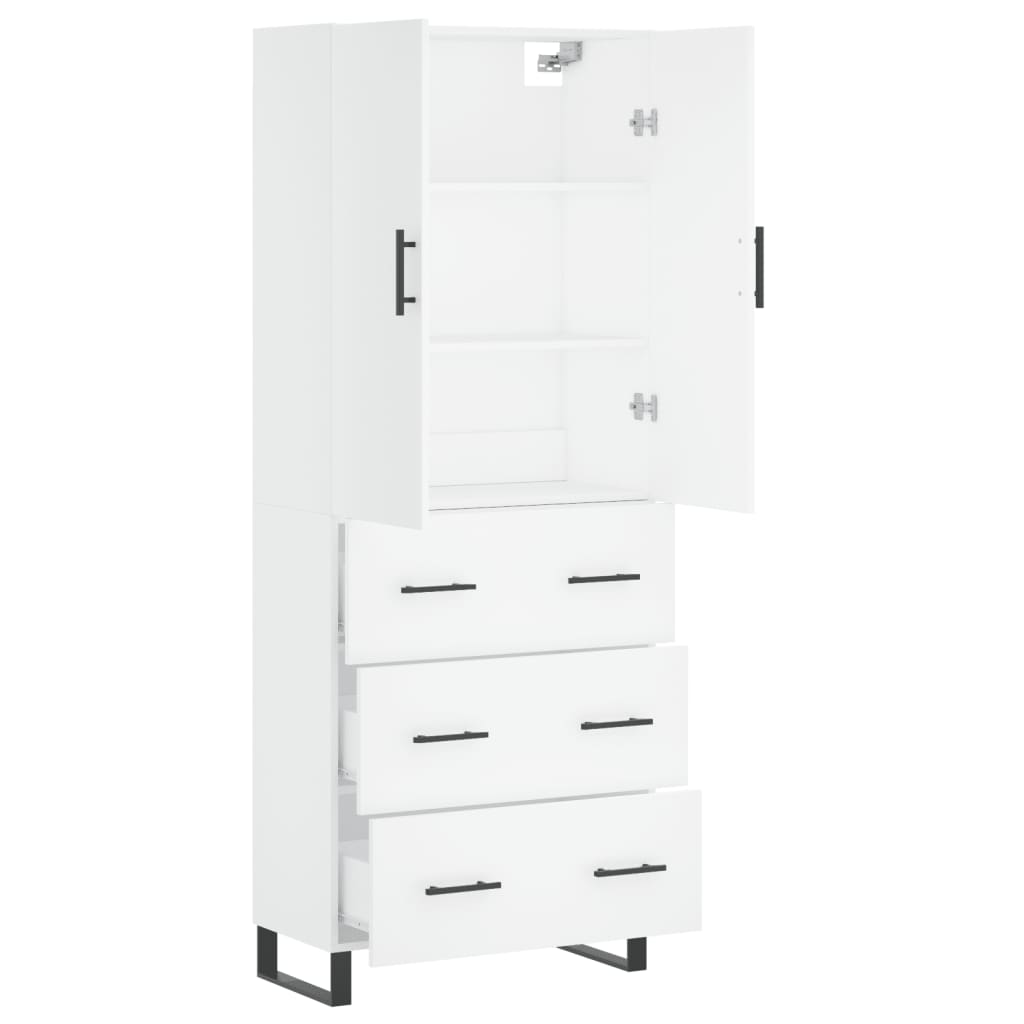 vidaXL Buffet haut Blanc 69,5x34x180 cm Bois d'ingénierie