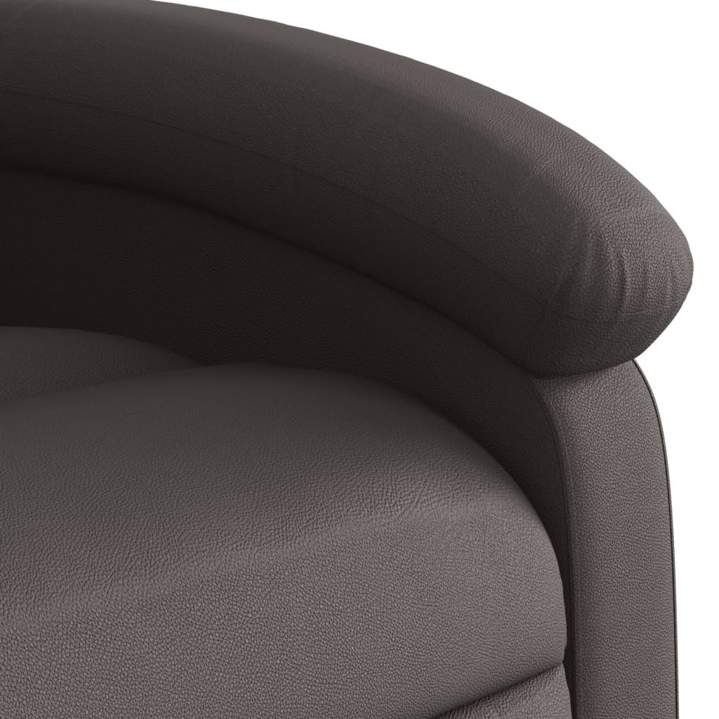 vidaXL Fauteuil inclinable de massage marron foncé cuir véritable