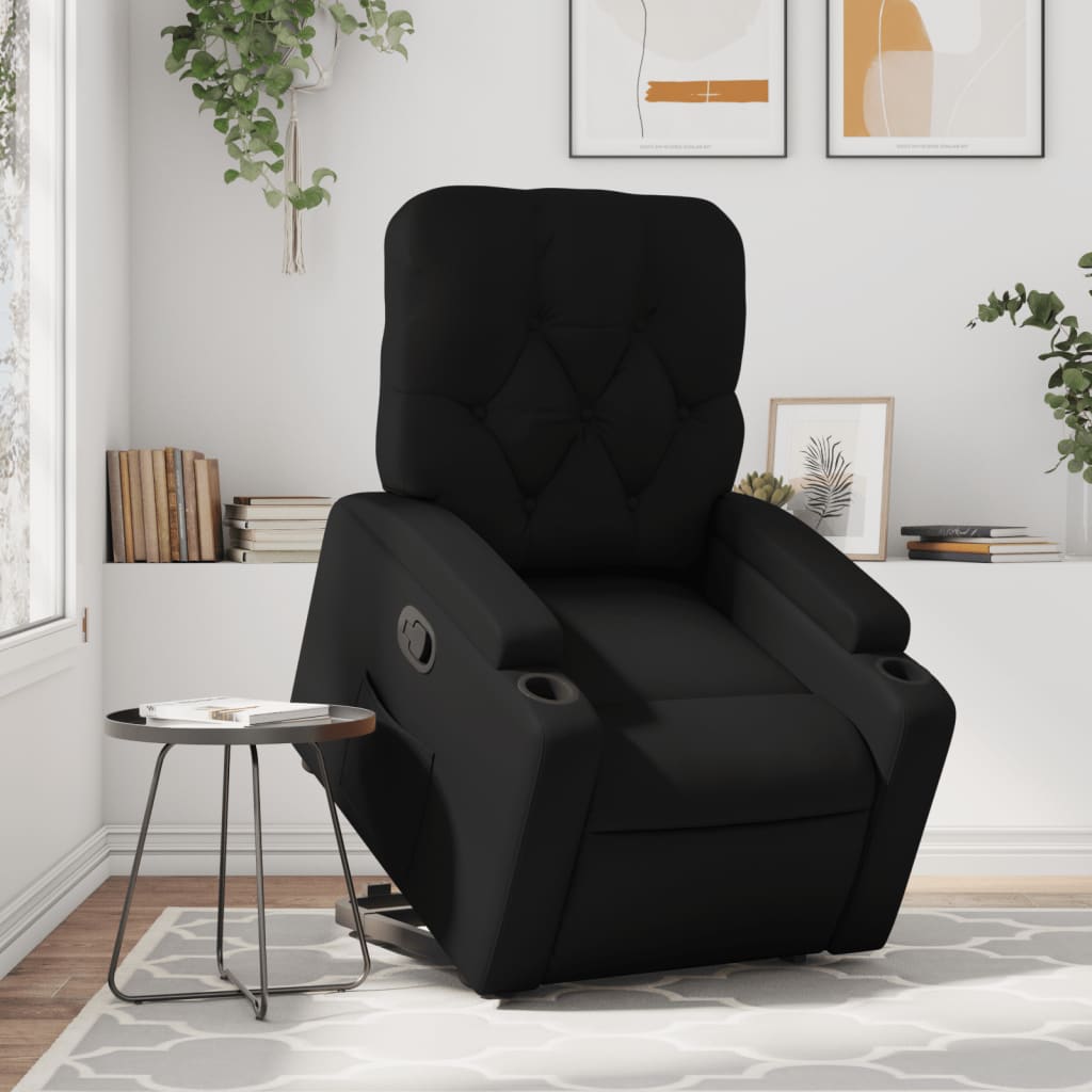 vidaXL Fauteuil inclinable Noir Similicuir