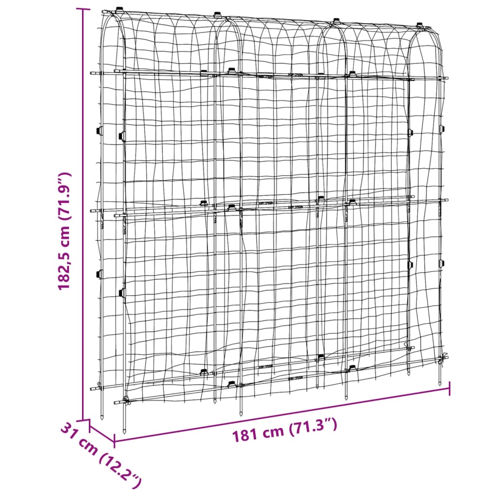 vidaXL Treillis de jardin pour plantes grimpantes forme de U acier