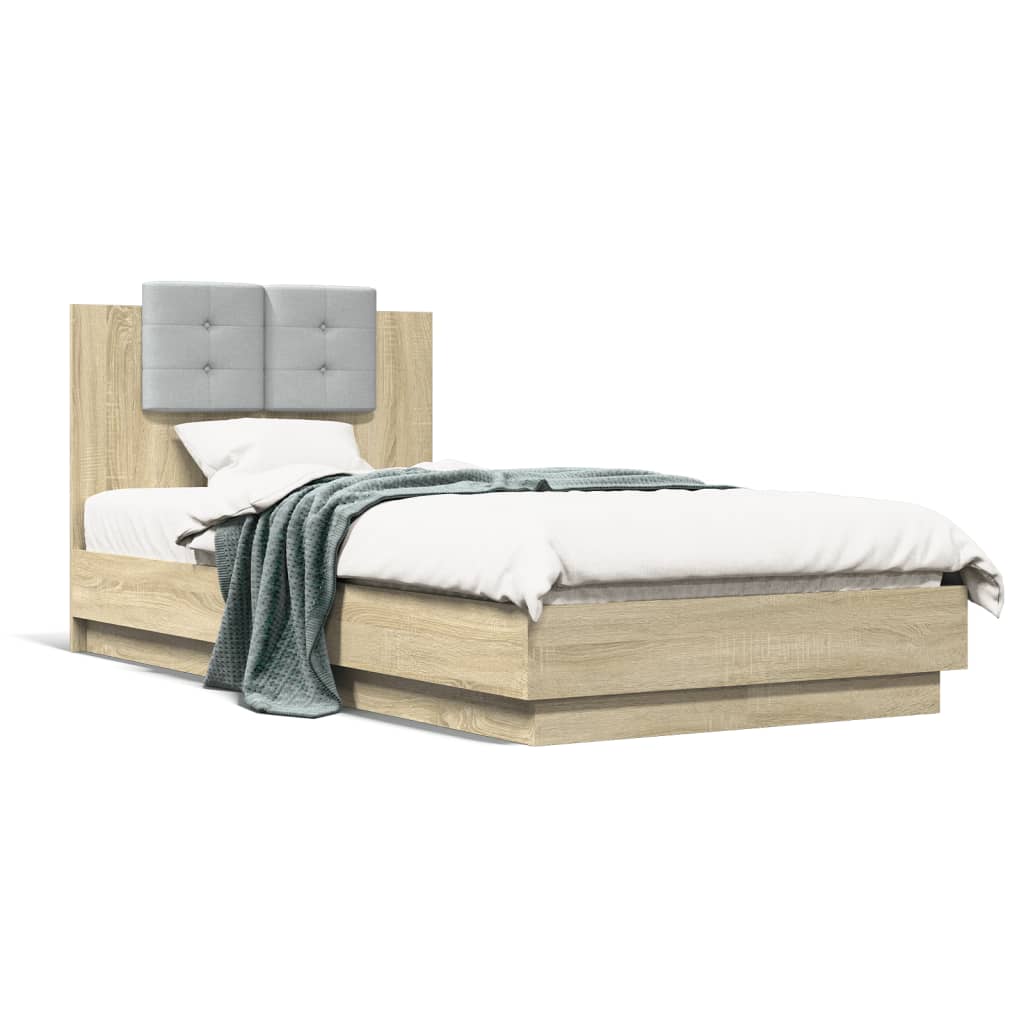 vidaXL Cadre de lit sans matelas chêne sonoma 75x190 cm