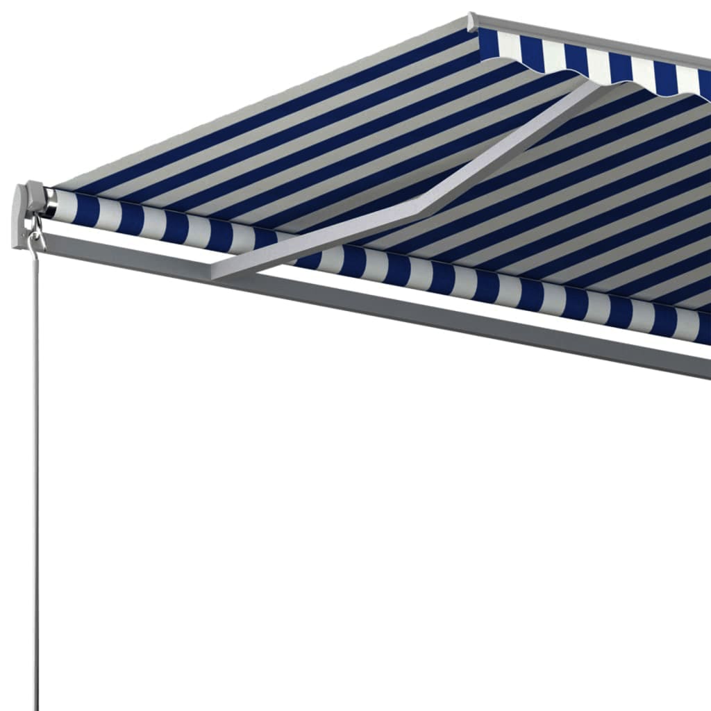 vidaXL Auvent automatique sur pied 600x300 cm Bleu/Blanc