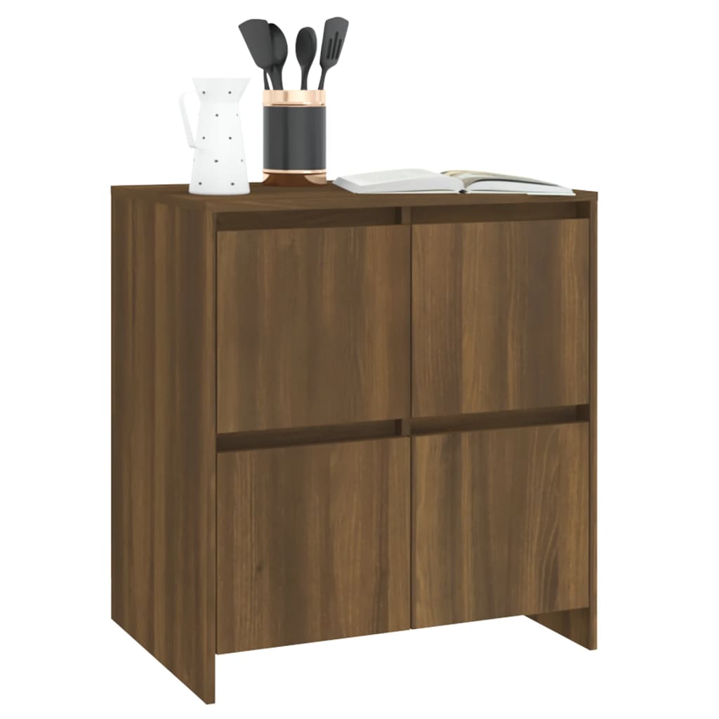 vidaXL Buffets 2 pcs Chêne marron 70x41x75 cm Bois d'ingénierie