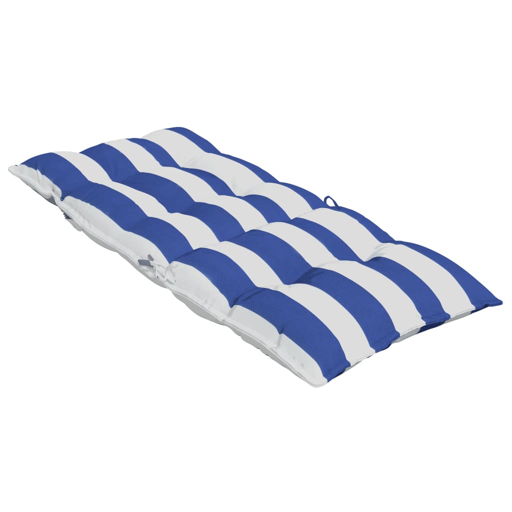 vidaXL Coussins de chaise à dossier haut lot de 4 rayures bleu/blanc