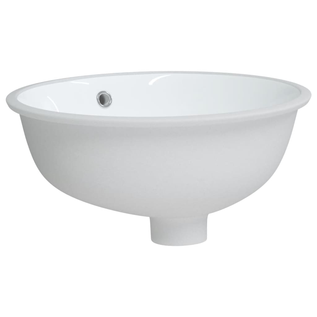 vidaXL Évier de salle de bain blanc 37x31x17,5 cm ovale céramique