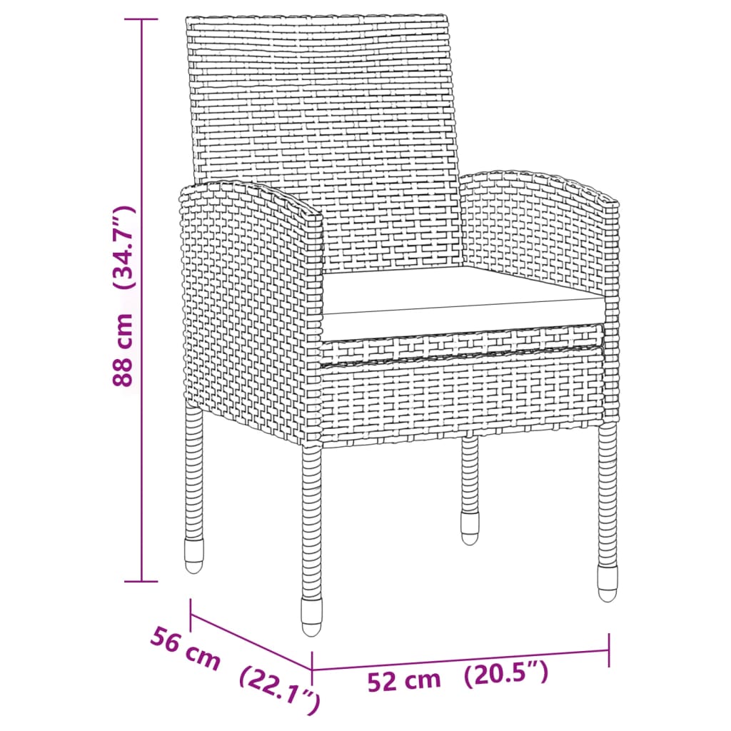 vidaXL Ensemble à manger d'extérieur 5 pcs Résine tressée Gris