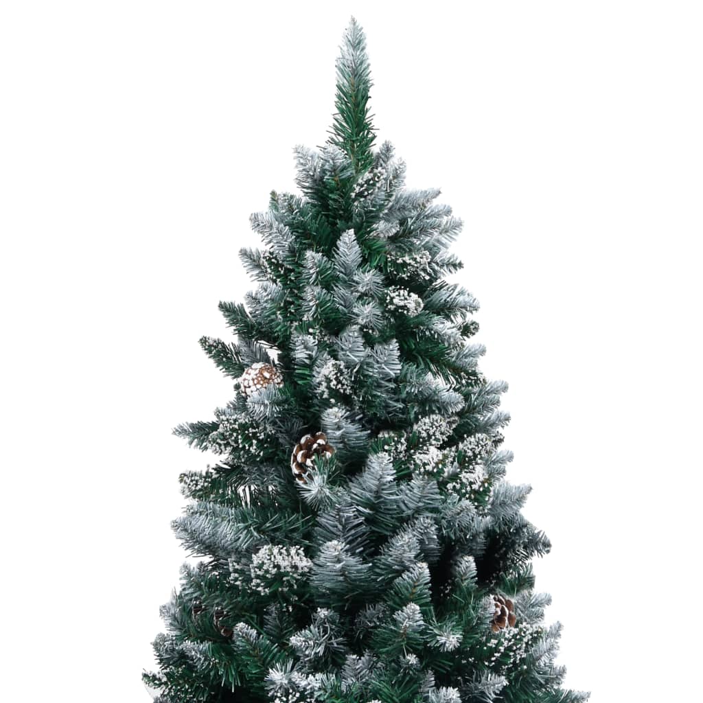 vidaXL Arbre de Noël artificiel pré-éclairé/boules pommes de pin 210cm