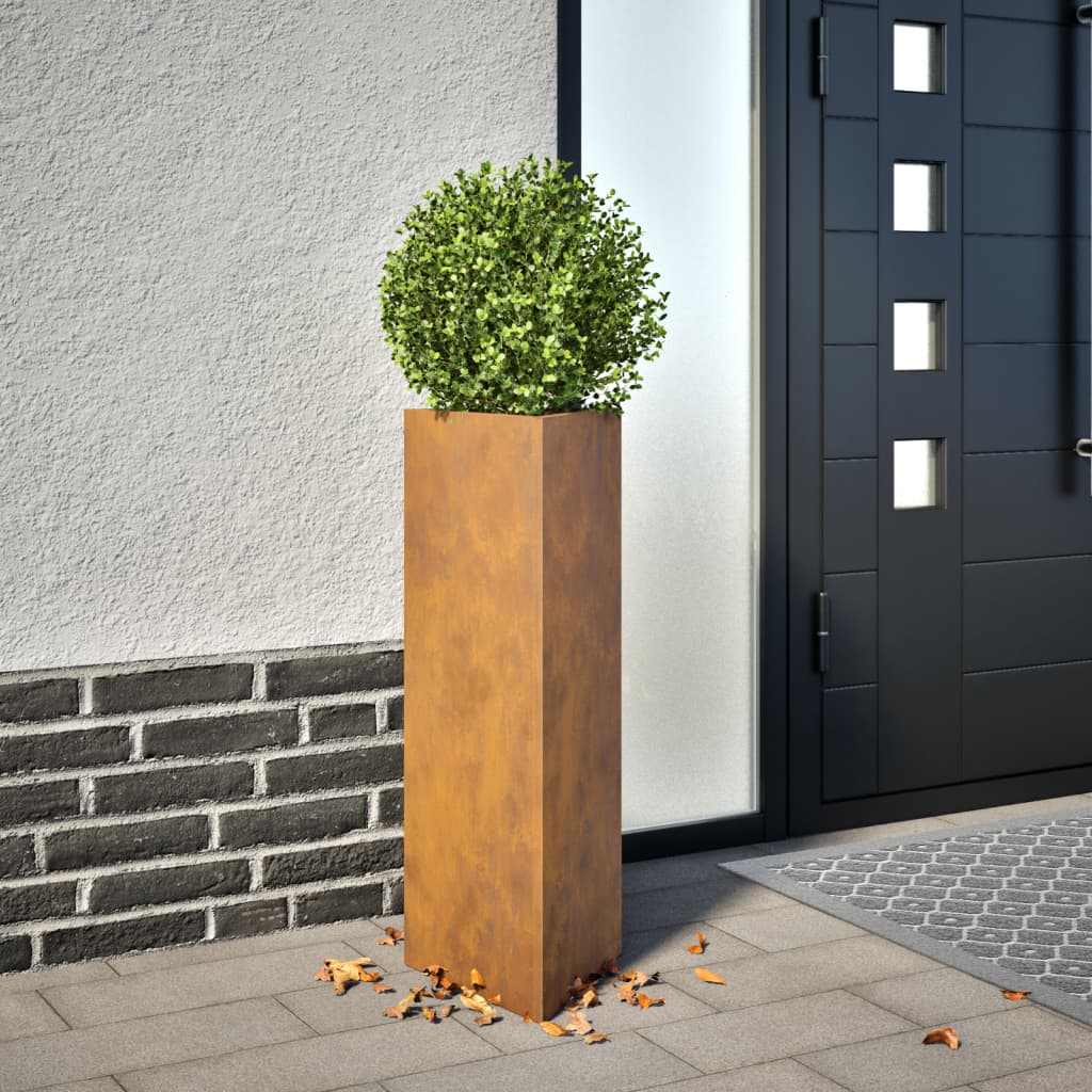 vidaXL Jardinière triangulaire 30x26x75 cm acier corten