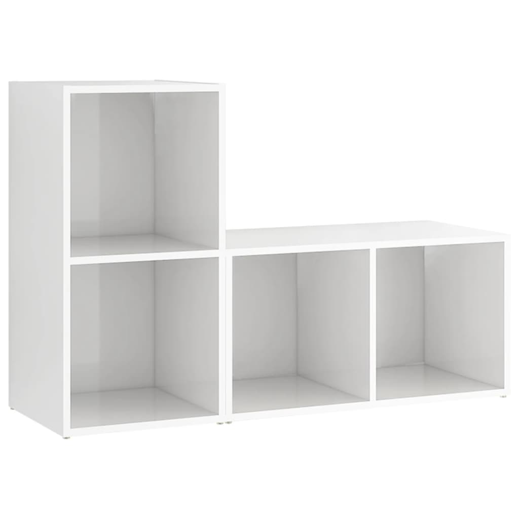 vidaXL Meubles TV 2 pcs Blanc brillant 72x35x36,5 cm Bois d'ingénierie