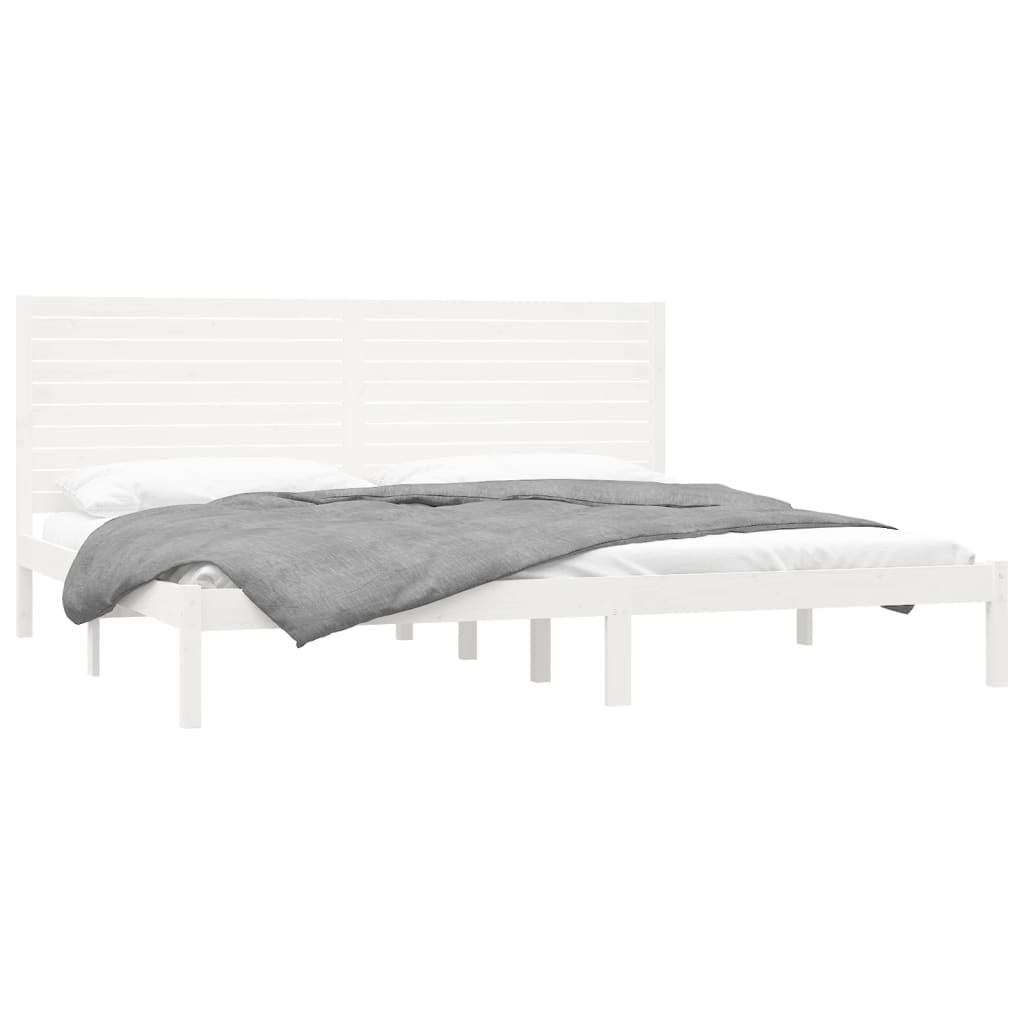 vidaXL Cadre de lit Blanc Bois massif 180x200 cm Super King