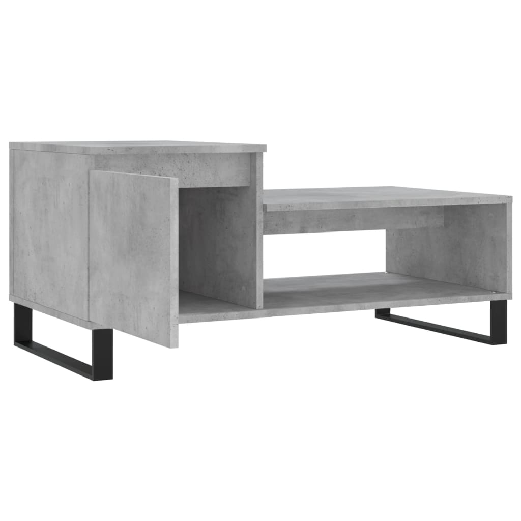 vidaXL Table basse Gris béton 100x50x45 cm Bois d'ingénierie