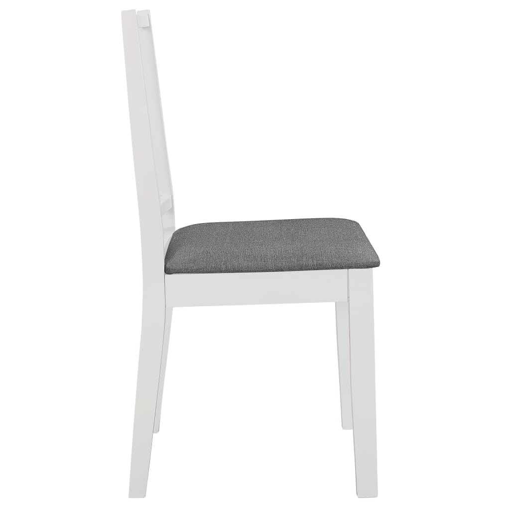 vidaXL Chaises à manger avec coussins lot de 4 blanc bois solide