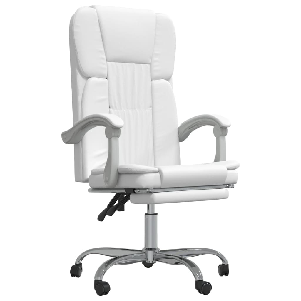 vidaXL Fauteuil inclinable de bureau Blanc Similicuir