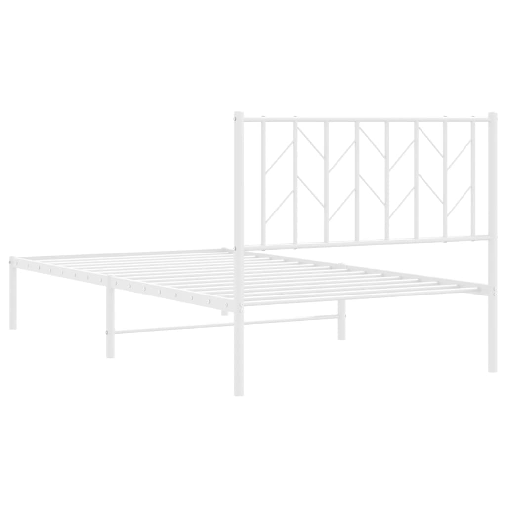 vidaXL Cadre de lit métal sans matelas et tête de lit blanc 100x200 cm