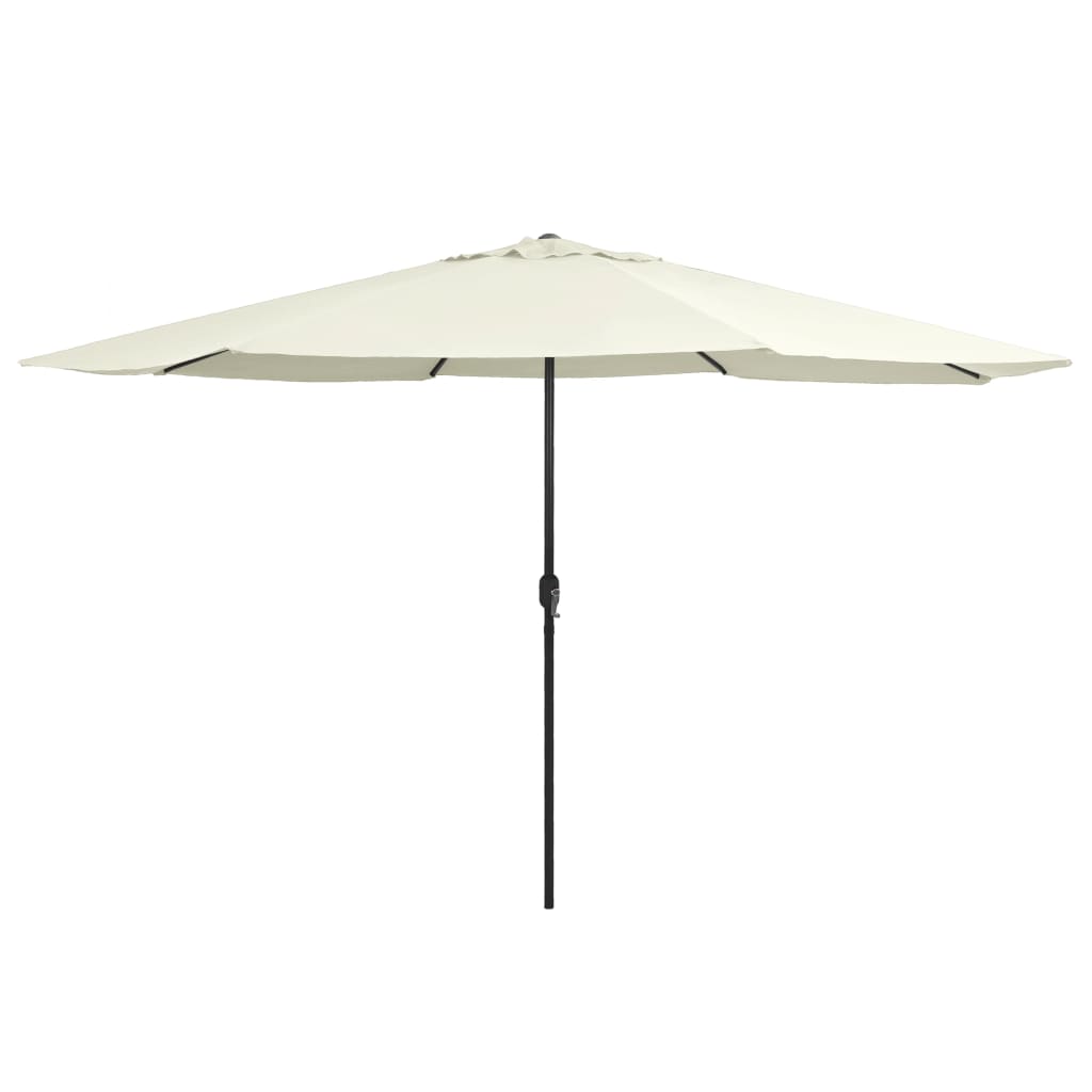 vidaXL Parasol de jardin avec mât en métal 390 cm blanc sable