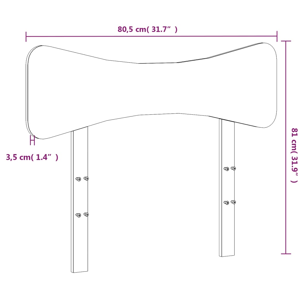 vidaXL Tête de lit cire marron 75 cm bois massif de pin