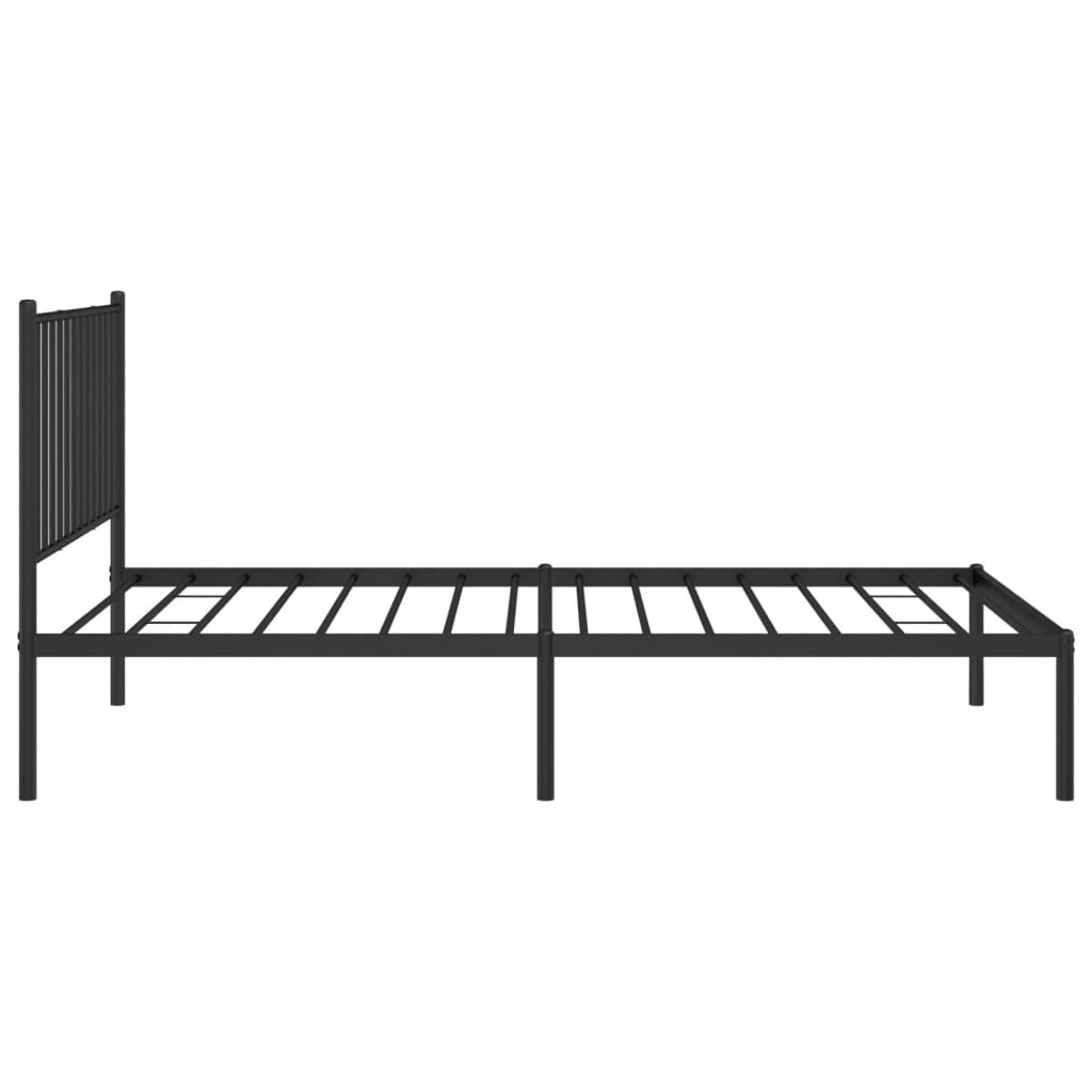 vidaXL Cadre de lit métal sans matelas avec tête de lit noir 100x190cm