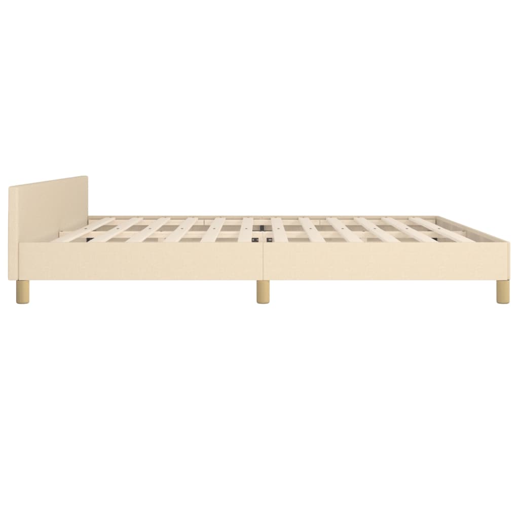 vidaXL Cadre de lit sans matelas crème 200x200 cm tissu