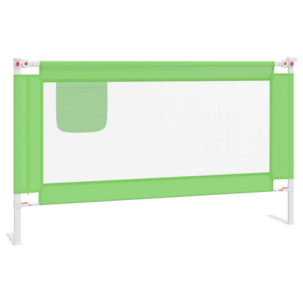 vidaXL Barrière de sécurité de lit d'enfant Vert 140x25 cm Tissu