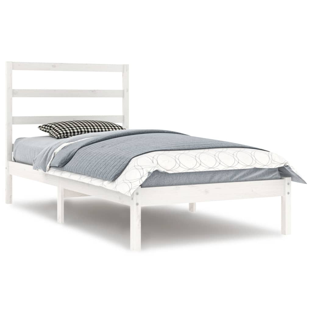 vidaXL Cadre de lit sans matelas blanc 90x200 cm bois de pin massif