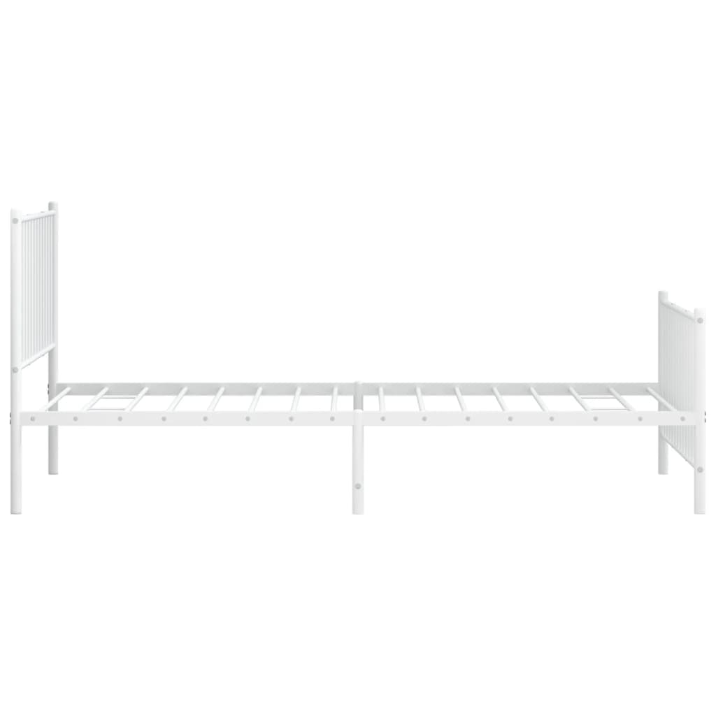 vidaXL Cadre de lit métal sans matelas et pied de lit blanc 100x200 cm