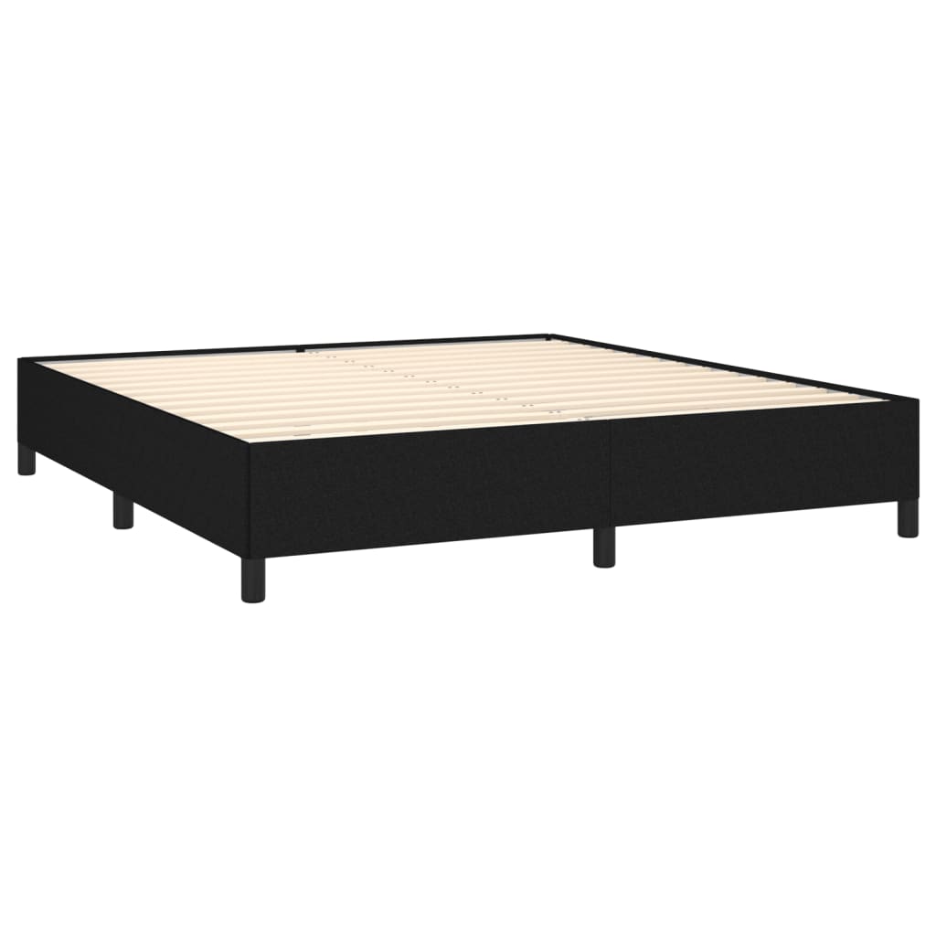 vidaXL Sommier à lattes de lit avec matelas Noir 180x200 cm Tissu