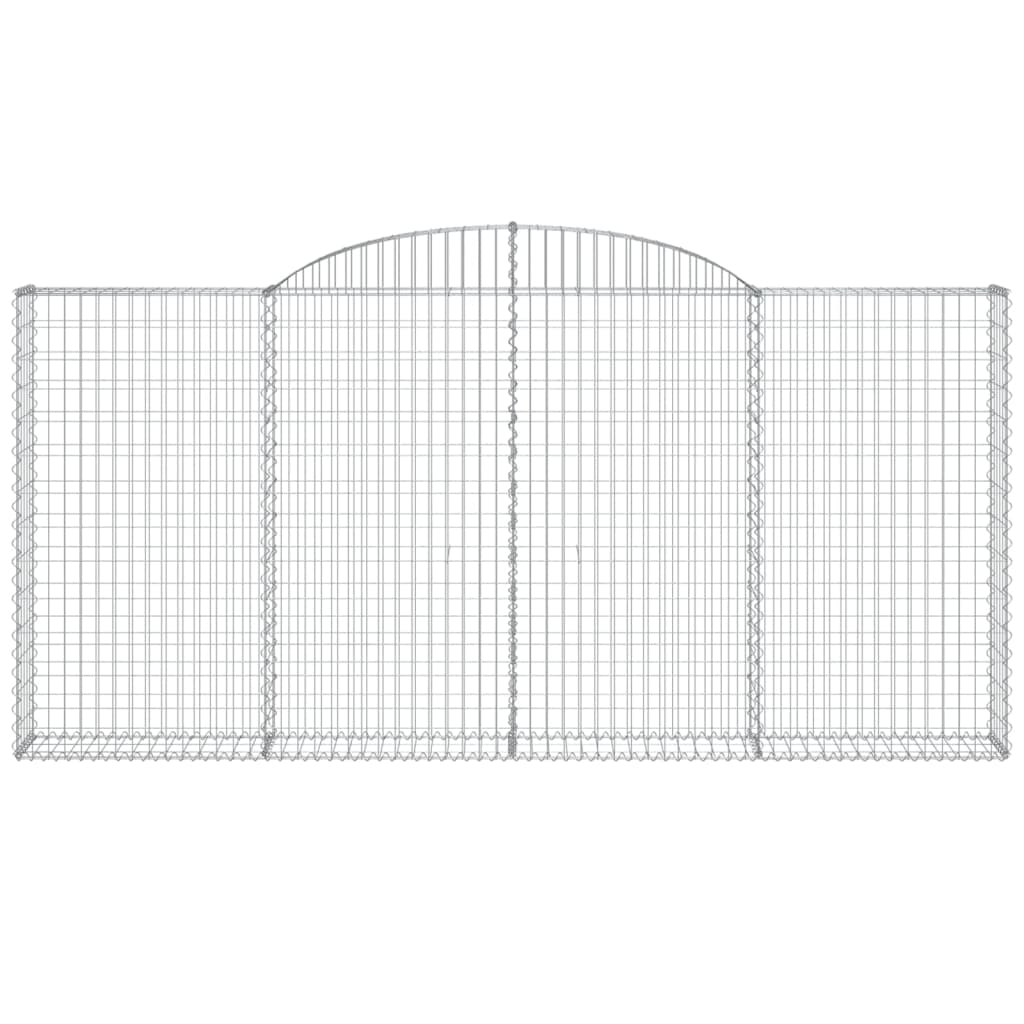 vidaXL Paniers à gabions arqués 2 pcs 300x30x140/160 cm fer galvanisé