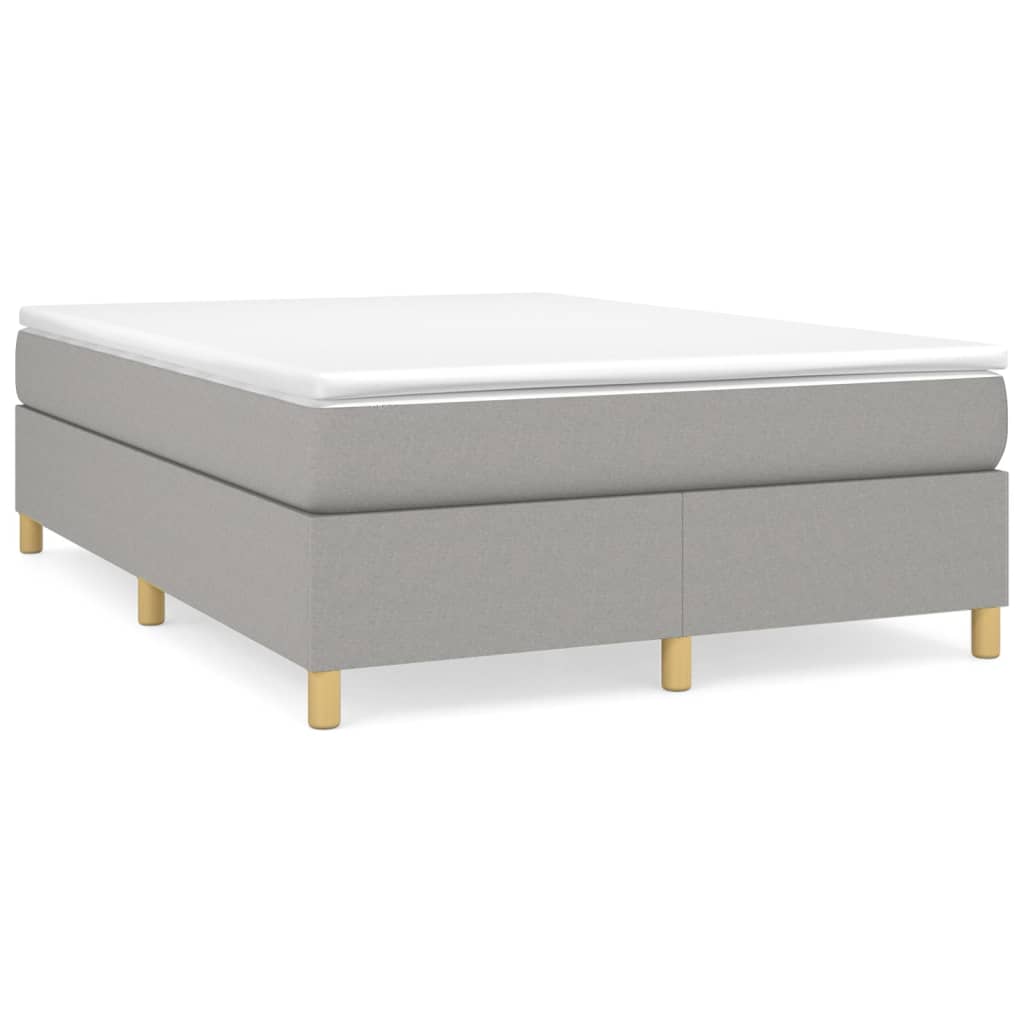 vidaXL Sommier à lattes de lit avec matelas Gris clair 140x190cm Tissu