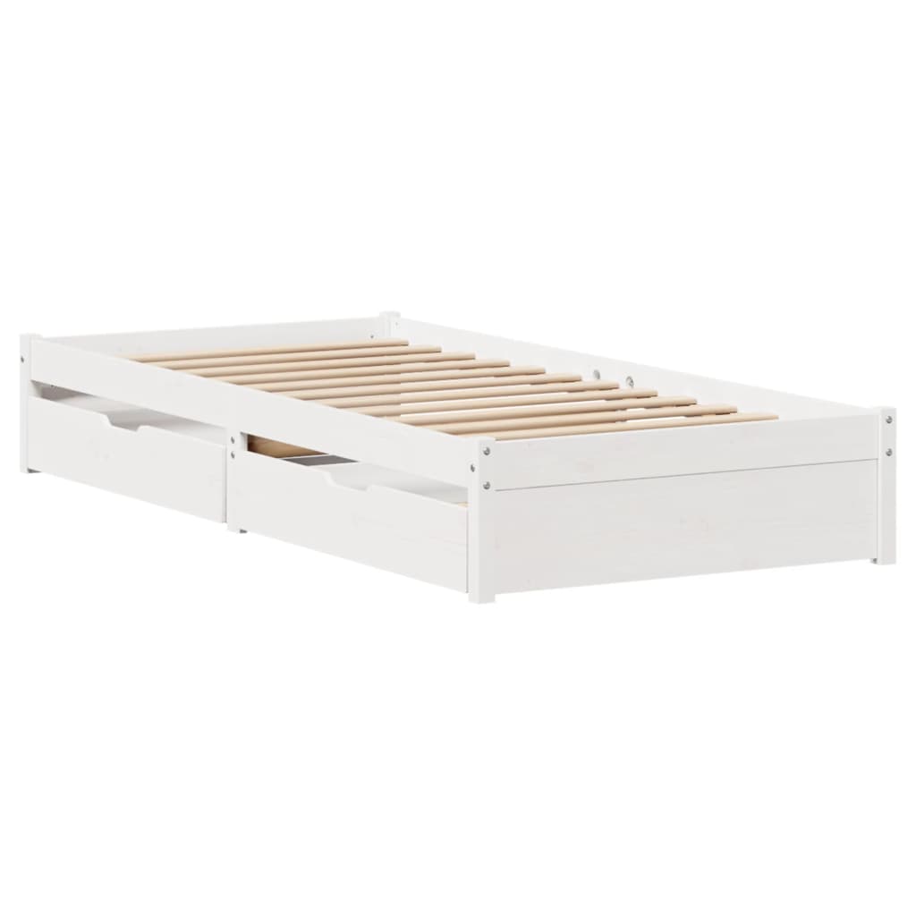 vidaXL Cadre de lit sans matelas blanc 90x200 cm bois de pin massif