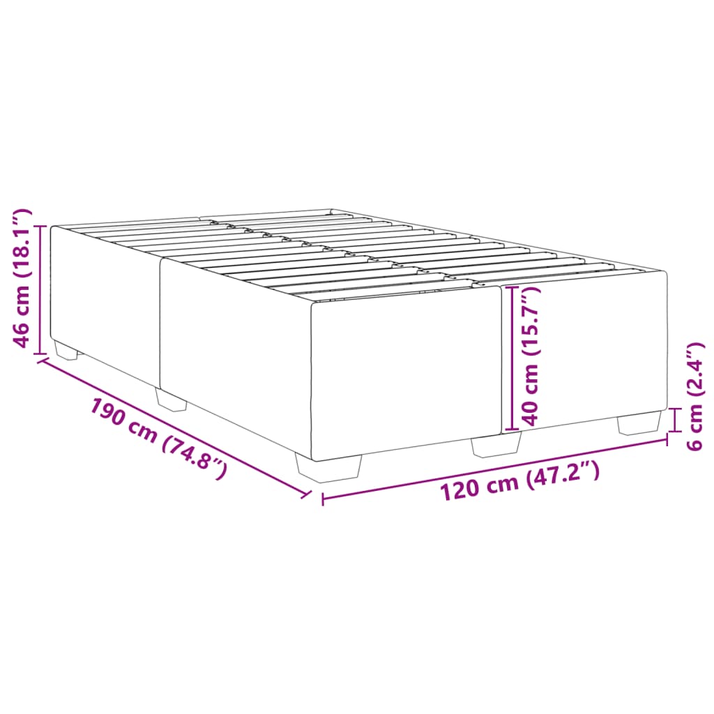 vidaXL Cadre de lit sans matelas gris clair 120x190 cm tissu