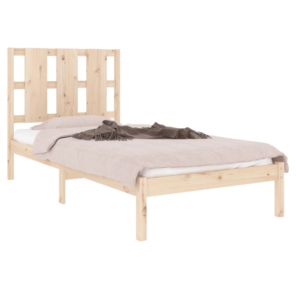 vidaXL Cadre de lit bois massif 90x190 cm simple