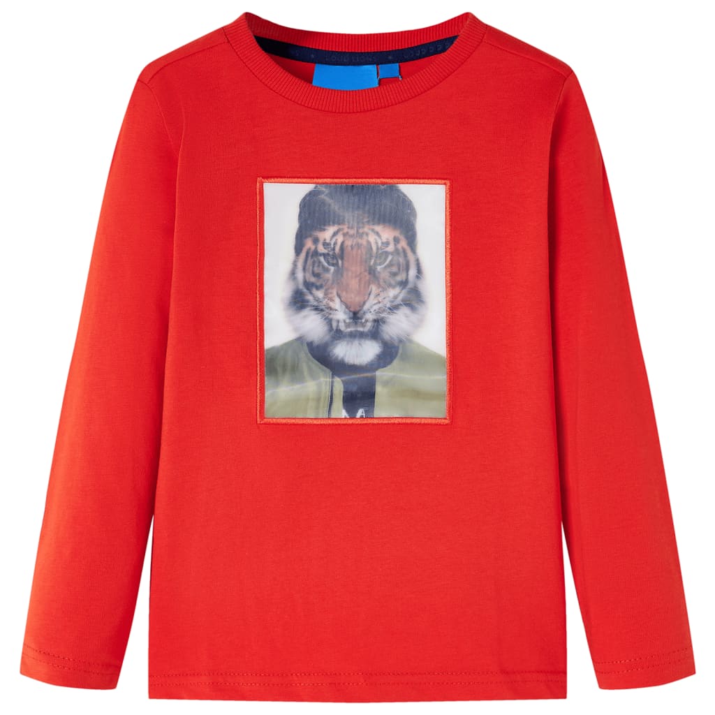 T-shirt pour enfants à manches longues rouge 128