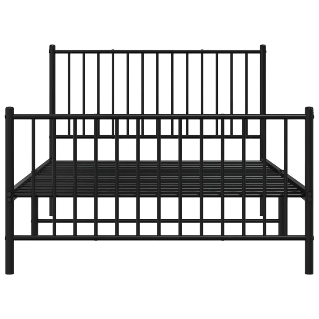 vidaXL Cadre de lit métal sans matelas avec pied de lit noir 107x203cm