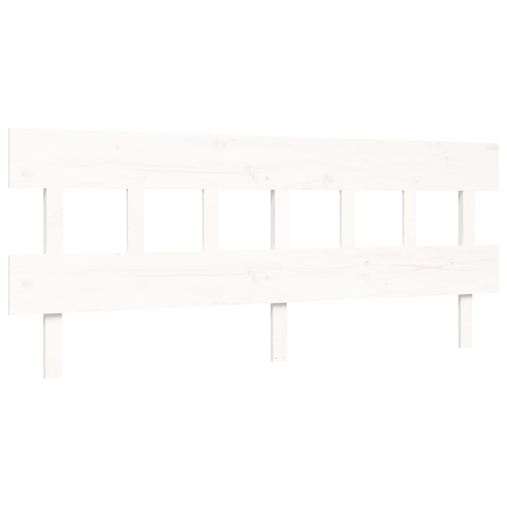 vidaXL Cadre de lit sans matelas blanc bois massif