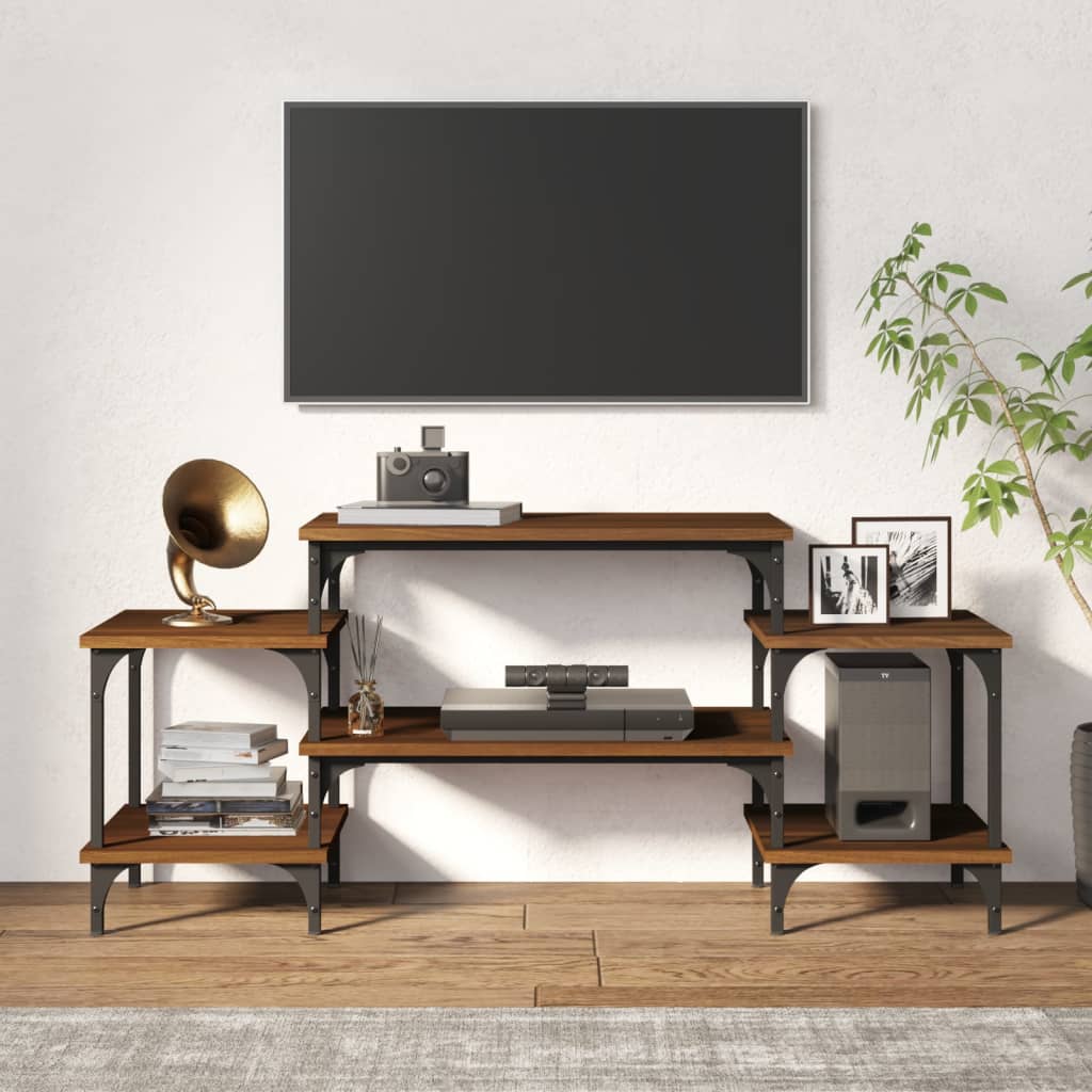 vidaXL Meuble TV Chêne marron 117x35x52 cm Bois d'ingénierie