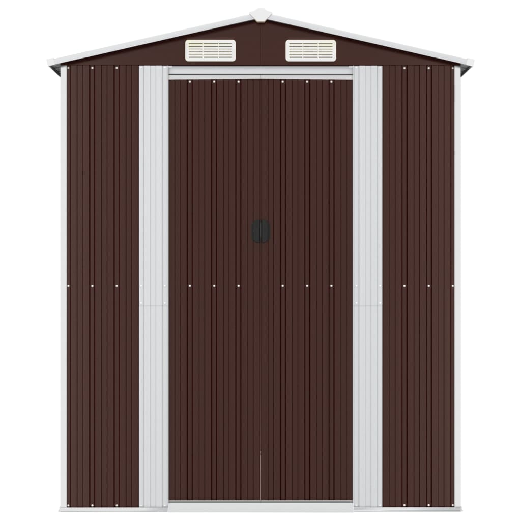 vidaXL Abri de jardin Marron foncé 192x606x223 cm Acier galvanisé