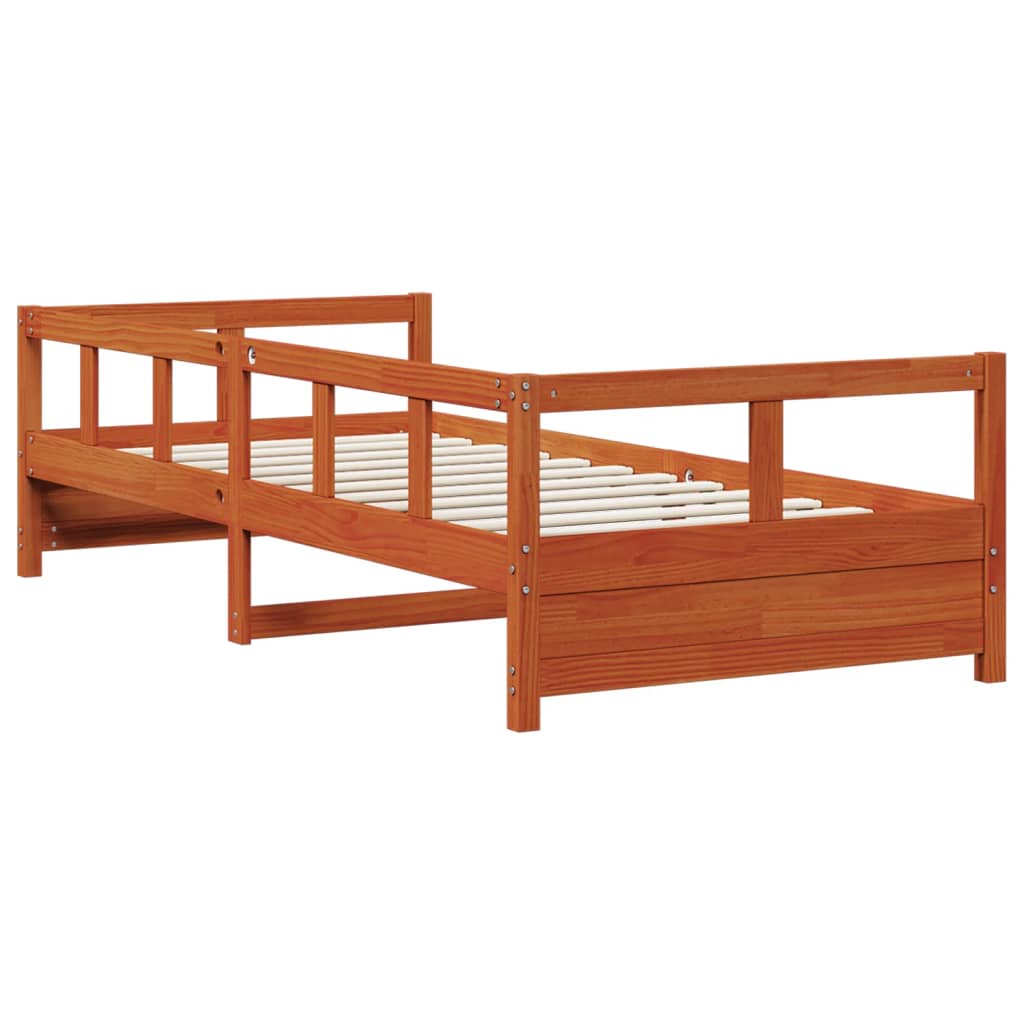 vidaXL Lit de jour sans matelas cire marron 80x200 cm bois pin massif