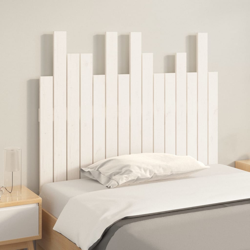 vidaXL Tête de lit murale Blanc 95,5x3x80 cm Bois massif de pin