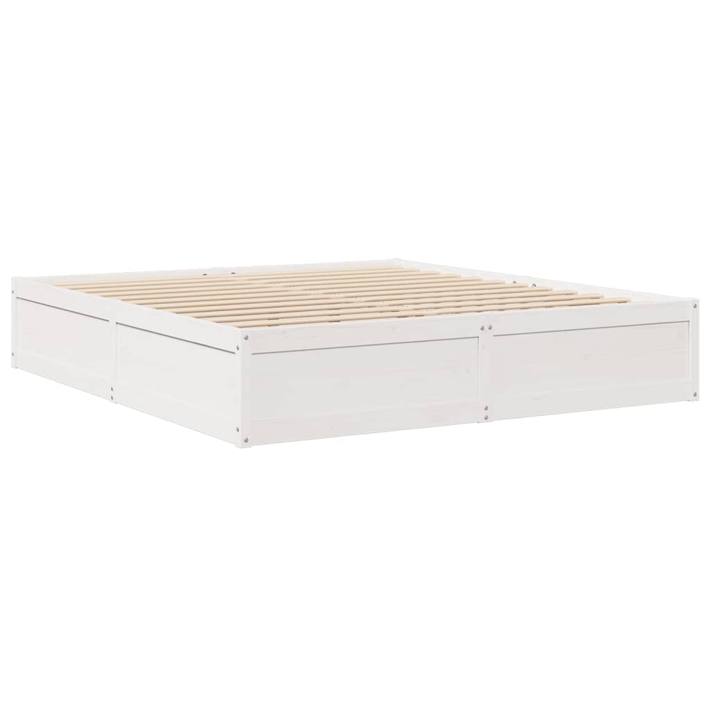 vidaXL Cadre de lit sans matelas blanc 200x200 cm bois massif de pin