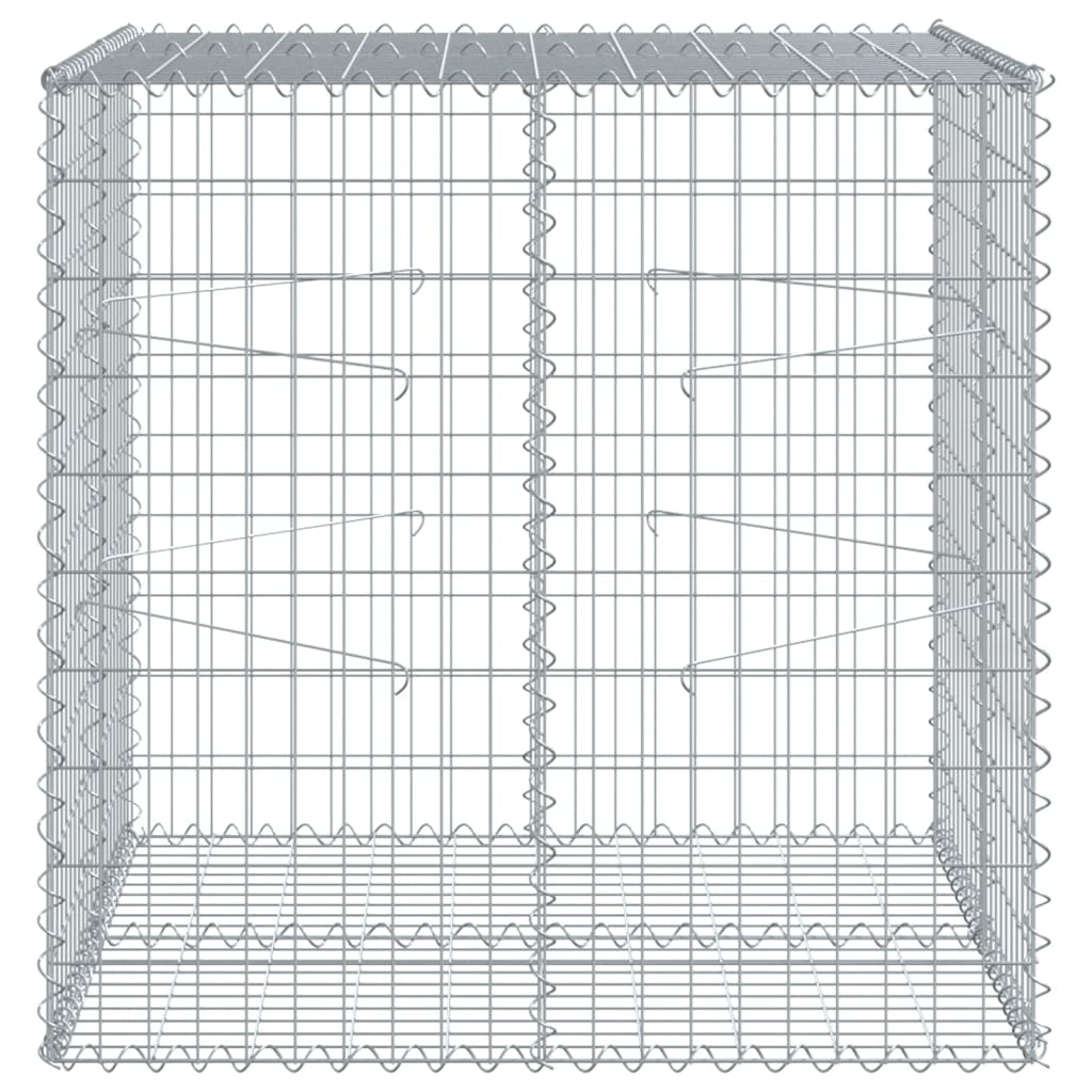 vidaXL Panier gabion avec couvercle 100x100x100 cm fer galvanisé