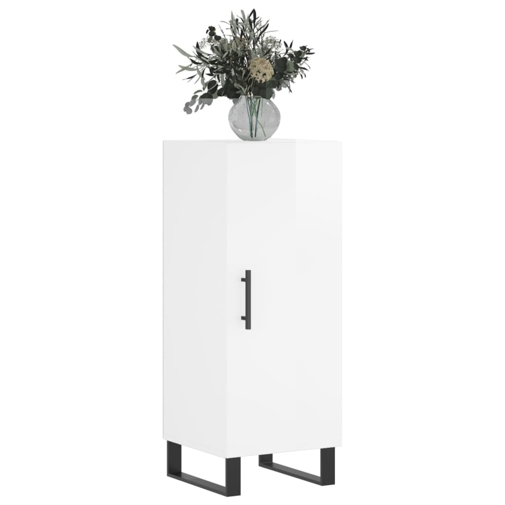 vidaXL Buffet Blanc brillant 34,5x34x90 cm Bois d'ingénierie