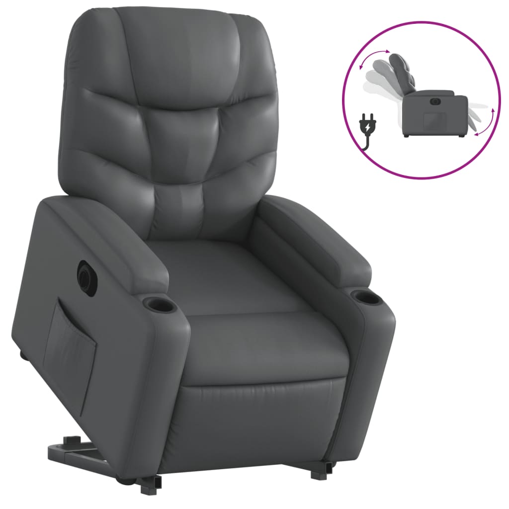 vidaXL Fauteuil inclinable électrique gris similicuir