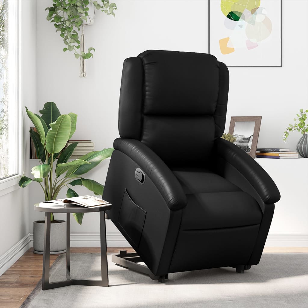 vidaXL Fauteuil inclinable Noir Similicuir