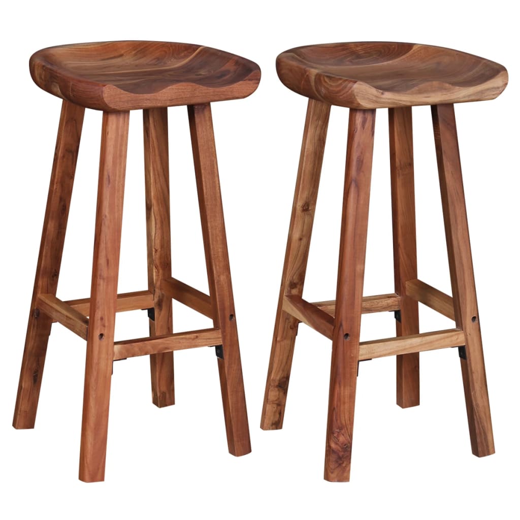 vidaXL Tabourets de bar lot de 2 bois d'acacia massif