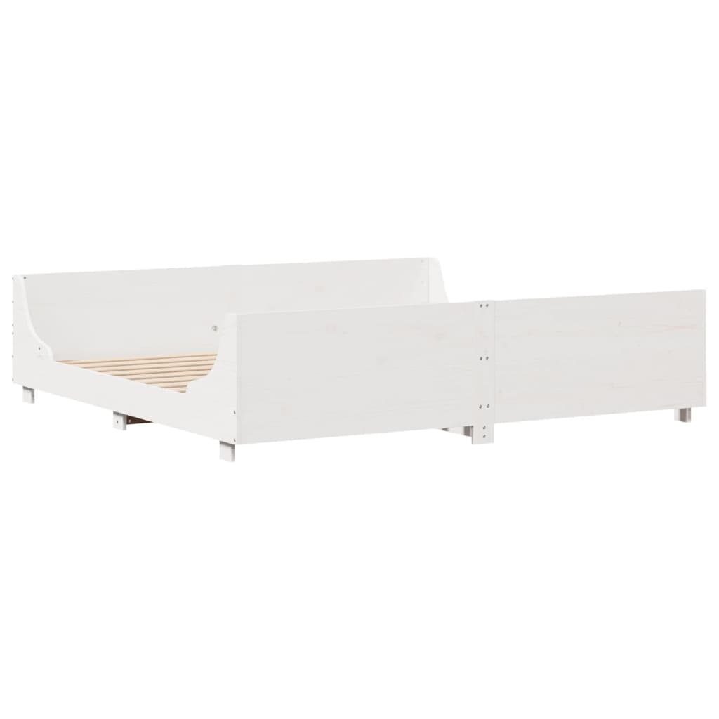 vidaXL Cadre de lit sans matelas blanc 180x200 cm bois massif de pin