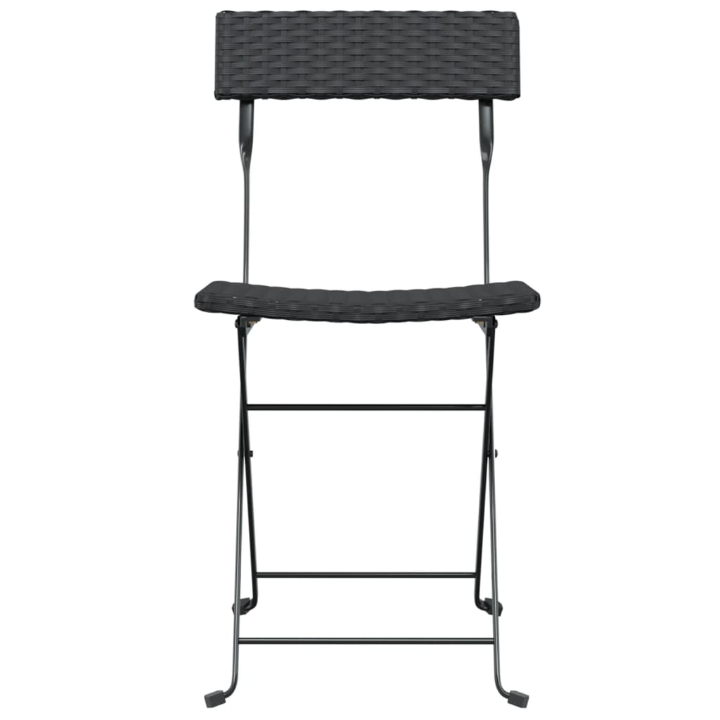 vidaXL Chaises de bistrot pliantes lot de 2 Noir Résine tressée acier