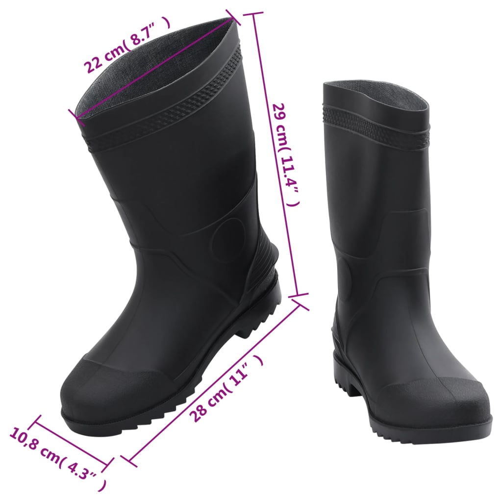 vidaXL Bottes de pluie noir taille 43 PVC